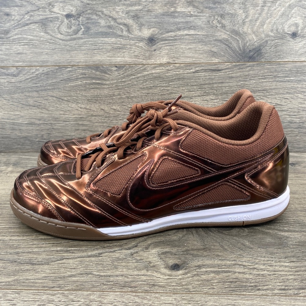 Nike React Gato Soccer Shoes Mens 13 Metallic Copper IB3566-200 Indoor Futsal